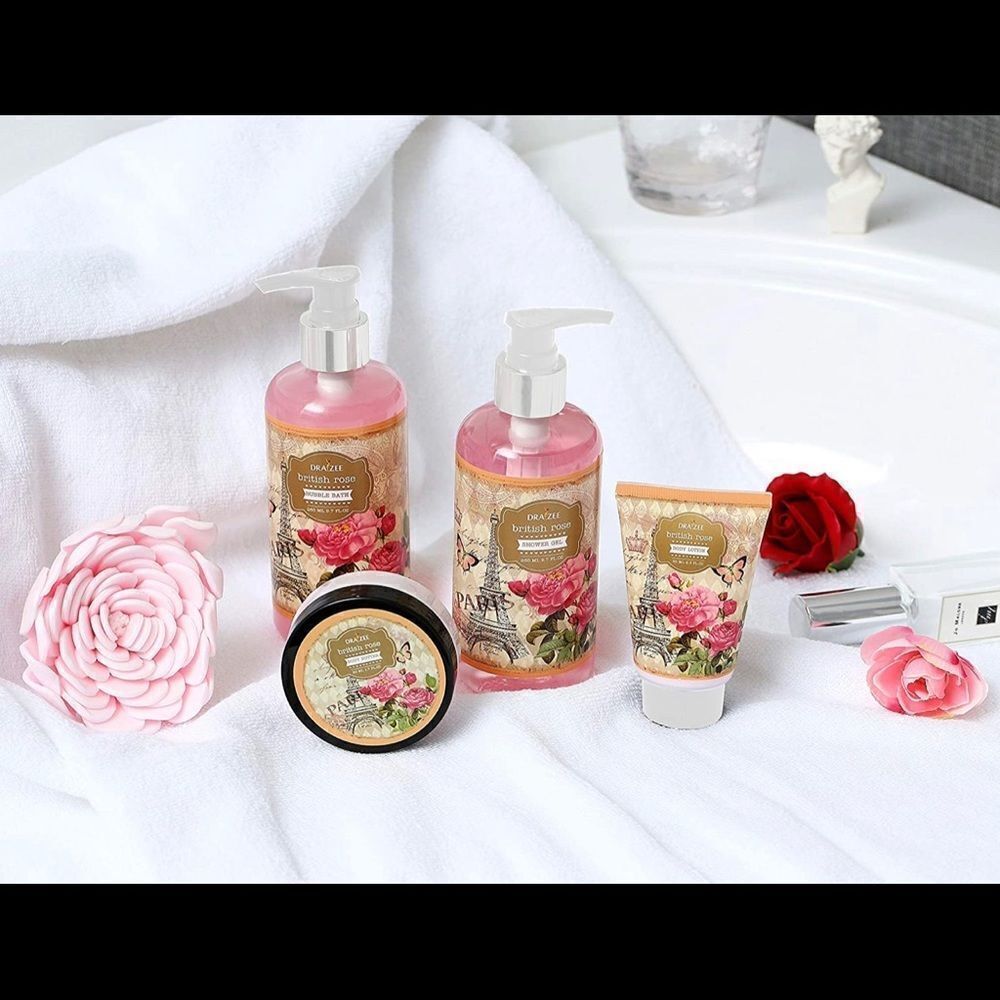 Draizee British Rose Bath Set